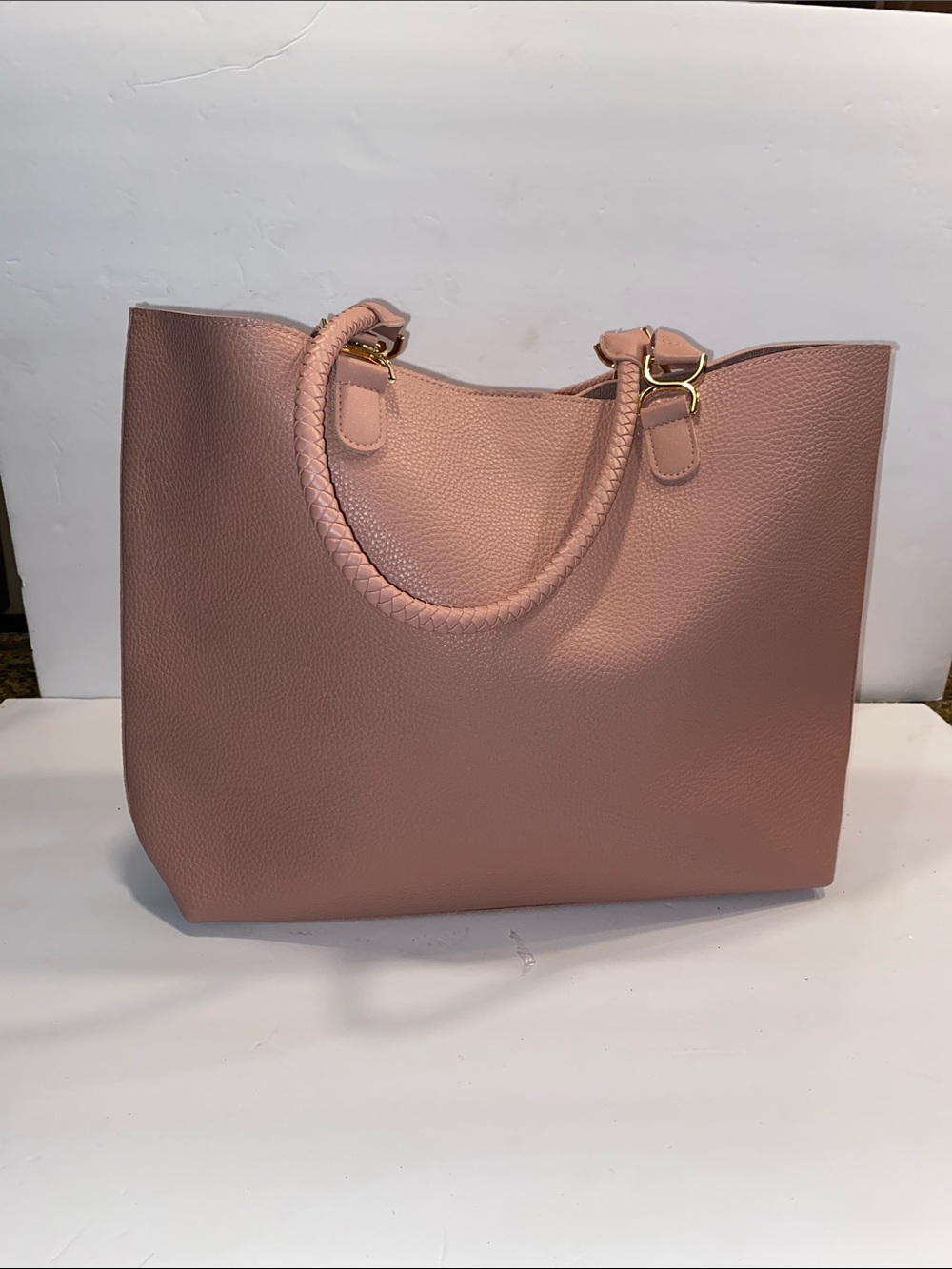 Ulta Beauty Dusty Rose Tote with Braided Handles